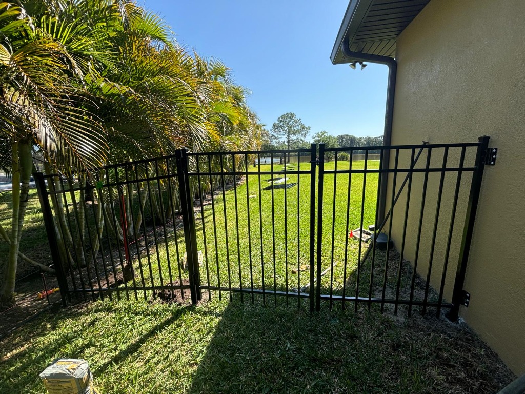 Black Aluminum Gate Installation by Perfect Fence N LLC